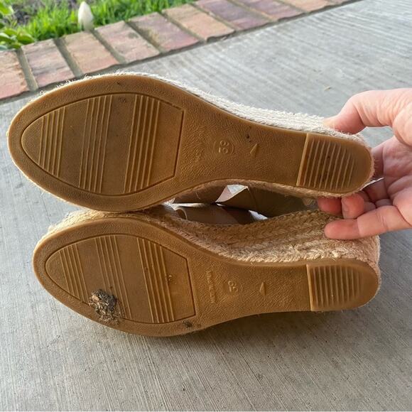 Kanna Cream Leather Espadrilles with Crossover Straps and Wedge Heel size 8.5 - Picture 9 of 10